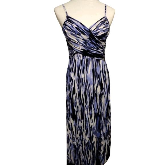 Jennifer Lopez Womens Maxi Dress Sz Sm Abstract Print Surplice V-Neck Sleeveles - Picture 1 of 11